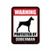 Honey Dew Gifts, Warning Protected By Dobermann, Beware of Dog Metal Aluminum Sign, 9 Inch by 12 Inch, HDG-1064