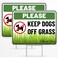 2PC Keep Dogs Off Lawn Sign with Stake, 17 Inches by 13 Inches - Corrugated Plastic - Please Keep Dogs Off Grass Sign - Curb Dog Repellent