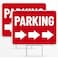 2PC Parking Sign with Stake, 17 Inches by 13 Inches - Double Sided Signs - Corrugated Plastic - Parking Sign for Event with Stand