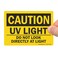 SmartSign - U9-1833-ND_3.5x5 "Caution - UV Light, Do Not Look Directly At Light" Label   3.5" x 5" Laminated Vinyl Black on Yellow
