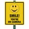 SmartSign 12 x 10 inch &ldquo;Smile - You're On Camera&rdquo; Yard Sign with 3 foot Stake, 40 mil Aluminum 3M Laminated Engineer Grade Reflective Material, Black and Yellow, Set of 1, Made in USA