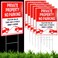 Zonon Reflective No Parking Yard Signs with H Metal Stake 15 x 12 Inches Double Sided Private Property Violators Will Be Towed Warning Weather Resistant Durable Ink Rust Proof(6 Pcs)