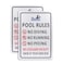 Kichwit 2 Pack Pool Rules Sign, Silver, No Diving No Running No Peeing No Lifeguard on Duty Sign, Aluminum, Weather Resistant, 9.4 x 13.4 Inches