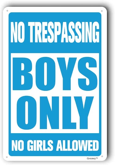 Man Cave Sign,Boys Only Sign,Home Boys Signs,Garage Wall Decor "BOYS ONLY NO GIRLS ALLOWED" 8"X12" Metal Aluminum Sign