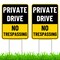 2PC Private Driveway No Trespassing Sign with Stake, 17 Inches by 13 Inches - Corrugated Plastic - Private Drive Do Not Enter Sign for Lawn Home House