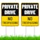 2PC Private Driveway No Trespassing Sign with Stake, 17 Inches by 13 Inches - Corrugated Plastic - Private Drive Do Not Enter Sign for Lawn Home House