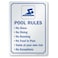 SmartSign &ldquo;Pool Rules - No Glass, No Diving, No Running&rdquo;   10 x 14 inch Metal Sign, 40 mil Laminated Rustproof Aluminum, Blue and White, Made in USA