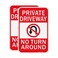 GicnKeuz Large Private Driveway Sign No Turn Around Sign, 18x12 Inches Private Drive Sign, Engineer Grade Reflective Aluminum, Fade Resistant/Waterproof, Indoor or Outdoor Use (2-Pack)