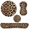 Keyboard Wrist Rest Pad + Mouse Wrist Rest + Gaming Mouse Pad + Coasters Ergonomic Memory Foam Wrist Pad Set with Easy Typing &amp; Pain Relief for Computer, Laptop, Office &amp; Home - Leopard Grain