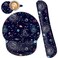 Ergonomic Mouse Pad Gel Wrist Support and Memory Foam Keyboard Wrist Rest Set, for Gaming Computer Office Laptop Easy Typing Wireless Mouse Mat,Galaxy Constellation Sun Moon Cosmic Office Desk Pad
