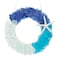 Sea Glass Wreath - Handmade 8.5 Inch Beach Wreath, Coastal Style Christmas Decor Wreaths for Home Decor, Door, Window, Kitchen Cabinet, Chair and Wall (Blue Gradient)