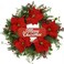 Christmas Wreath, Christmas Wreaths for Front Door,Artificial Christmas Wreath with Sparkling Leaves and red Poinsettias with Plump Pine and red Berries, Wreaths for Indoor Wall Window Decor.