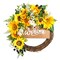 Summer Wreaths for Front Door Decor Wreath,15&ldquo; Sunflower Wreath for Front Door with Welcome Sign,Sunflower Daisy Yellow Spring Summer Wreath for Door Wall Front Porch Home Decoration Outdoor