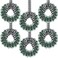 Capoda 6 Pcs Christmas Wreaths with Bow 10.24 Inch Buffalo Plaid Tinsel Wreaths Crafts Kitchen Wreaths for Front Door Outdoor Cabinet Home Window Wall Xmas Wreath Hanging Decorations (Black and White)