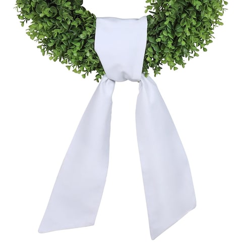White Wreath Sash for Front Door - Blank for Monogram Embroidery - Front Door Decor - Wreath Accessories - 4.5&quot; W x 56&quot; L (1 Pack)