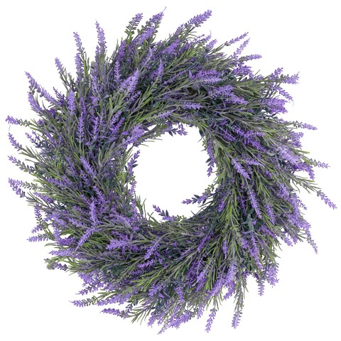 CHEAWRTZ 20&#39;&#39; Spring Wreaths for Front Door Non Fading，Not Withering Lavender Spring Wreath, All Seasons Front Door Wreaths for Outdoor Window Wall Porch Office Farmhouse Wedding Home Decor（Purple）