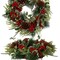 Pudate Christmas Wreath for Front Door 22 in&ndash; Artificial Pine with Red Berries and Pinecones, Full and Lush Holiday Door Decoration for Indoor/Outdoor Use &ndash; Handcrafted Festive Greenery Wreath