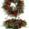 Pudate Christmas Wreath for Front Door 22 in&ndash; Artificial Pine with Red Berries and Pinecones, Full and Lush Holiday Door Decoration for Indoor/Outdoor Use &ndash; Handcrafted Festive Greenery Wreath