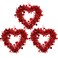 Chuangdi 3 Pieces Valentine Heart Shaped Wreaths Red Tinsel Heart Shaped Wreaths with Foil Hearts Love Hanging for Valentine's Day Wedding Front Door Wall Window Mantel Decor