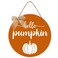 Thanksgiving Door Decorations Fall Decor - Hello Pumpkin Wall Sign Decorations - Wooden Door Hangers Wreath with Bow for The Home Party Supplies