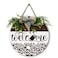 Dacawin Welcome Football Front Door Sign Fall Wooden Hanging Signs with Wreath And Bow Rustic Autumn Football Game Sports Round Door Signs for Farmhouse Home Family Wall Decorations 12 X 12 Inches
