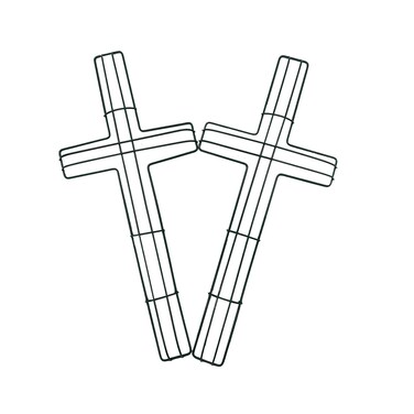 SOHAIL Cross Shaped Metal Wire Wreath Frame Form for Easter Christmas Holiday Religious Church Themed(2PCS 16inch Green)