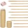 Tenare 10 Pieces Wooden White Chalk Pencils with Sharpener and Kraft Paper Pen Container, Real Slate Chalk Pencils for Drawing Sketching Chalk Board