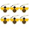 6 PCS Bee Ornaments Wooden Bumble Bees Cutouts Decorations for Tree Tree Tray Wreath Christmas Festival Bee Sign Art Crafts Home Hanging Decor