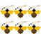 6 PCS Bee Ornaments Wooden Bumble Bees Cutouts Decorations for Tree Tree Tray Wreath Christmas Festival Bee Sign Art Crafts Home Hanging Decor