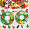 TINYFUTURE 15 Sets DIY Christmas Foam Wreath Crafts Kits Decorations Self Adhesive Xmas Sticker Santa Holly Leaf for Kids Party Favors Fun Classroom Home Activities