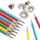 Ainiv 12PCS Rainbow Paper Pencils, #2 HB Pencil Rainbow Colored Eco-friendly Wood &amp; Plastic Free Pencils with Erasers Toppers, Multi-color Graphite Pencils for School and Office Supplies