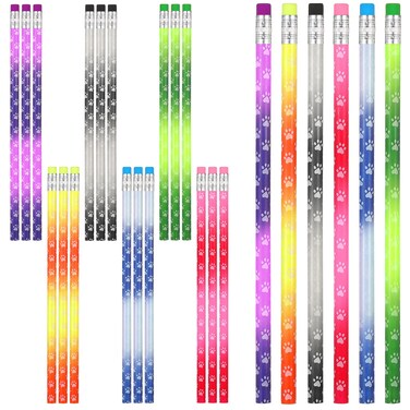 30 Pieces Paw Print Pencils Dog Pencil Color Changing Pencil Dog Birthday Pencil Heat Activated Mood Pencil Wood Dog Party Favor for Kid Classroom School