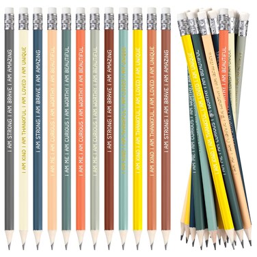 Fumete 36 Pcs Inspirational Quote Pencils for Students from Teacher Motivational Pencil with Eraser Pre Sharpened Pencils #2 Bulk HB Pencils Christmas Classroom Gifts for Students Stocking Stuffers