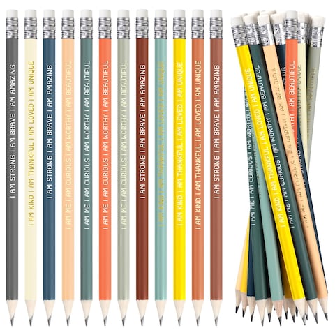 Fumete 36 Pcs Inspirational Quote Pencils for Students from Teacher Motivational Pencil with Eraser Pre Sharpened Pencils #2 Bulk HB Pencils Christmas Classroom Gifts for Students Stocking Stuffers