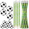 32 Pieces Sport Pencils for Kids Soccer Baseball Football Basketball Pencils with Ball Eraser Wooden Pencils for School Stationery Party Reward Students Teachers Office Supplies (Soccer)