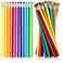 Whaline 48Pcs Colorful Pencils with Erasers Rainbow Color Wooden Pencils Unsharpened Writing Drawing Pencils for Christmas School Company Office Stationery Gift
