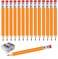 Adhere 25pcs Golf Pencils with Eraser Pre sharpened Hexagon half Wooden Pencils Graphite 2B for Golf Event Scoring,Classroom,Wedding,Company Meetings,Pew, Pocket (Orange)