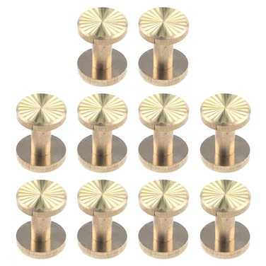 T Tulead 10PCS Brass Chicago Screws Decorative Bookbinding Stud Screws Rivet Stud Post Fastener 10x4x9mm