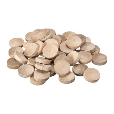 uxcell 50Pcs Flat Head Wood Plugs, 1 Inch Wooden Button Screw Plug Wood Plugs Screw Hole Covers for Furniture Tables Chairs