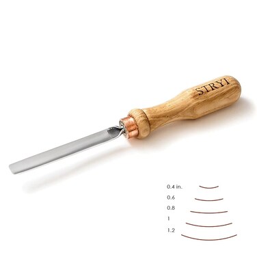 Stryi Wood Carving Gouge 0.4 Inch Blade #5 - Slight Bent Profile, Rounded Chisel, Wood carving tools, Woodworking Hand Gouge, Half-Round Chisel For Professionals, Hard and Soft Woods G510