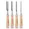 HAUTMEC 4PCS Wood Chisel Set for Woodworking, 11.2in Carpentry Carving Tool with Bevel Edged Steel Blade, High Impact Handle for Woodcutting Sharpening HT0235-WW