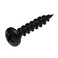 100 Pack Rok Hardware #6 x 3/4" Coarse Deep Thread Pan Head Screws Black Phosphate Wood MDF