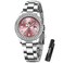 OLEVS Female Watch with Date Luxury Fink Watch for Women Diamond Waterproof Lady Wrist Watch Analog Dress Stainless Steel Ladies Watch Luminous Calendar Gift Women Watch Green Dial