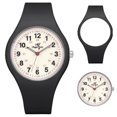 SUDESMO Waterproof Watch for Women Silicone Analog Quartz Jelly Watch with Second Hand Luminous Watch for Women Wrist Watch Simple Casual Watch Easy to Read Black