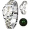 OLEVS Watch Women Silver Gold Petite Women&lsquo;s Watches Fashion Stainless Steel Waterproof Watches for Women Dress Two Tone Analog Elegant Ladies Watches Day Date Diamond Quartz Women's Wristwatch