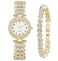 ADSBIAOYE Luxury Women Wrist Watches Crystal Inlay Bracelet Watch Fashion Casual Quartz Watch Female Watch (02 Gold)