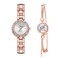 CdyBox Classic Alloy Strap Ladies Watch with Crystal Bracelet Watches Set Quartz Wristwatches for Women Great Gifts (Rose Gold)