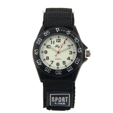 ele ELEOPTION Sport Watch for Men Women Analog Quartz Watch Luminous Military Nylon Strap Hook Loop Wrist Watch Unisex for Teenagers Students, Large (Black)