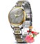 OLEVS Women Automatic Watch Diamond Mechanical Self Winding Fashion Elegant Dress Wrist Watch Grey Luminous Waterproof Stainless Steel Date