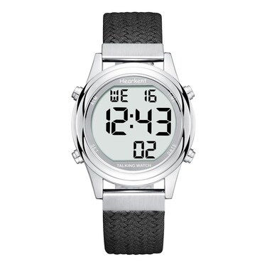 Hearkent Digital Talking Watch for Ladies with American Accent Voice LCD Big Numbers Watch for Visually impaired, Elderly or Blind People (Black)